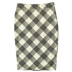 NWT The Limited Checkered Gray & White Lined Pencil Skirt Size 4